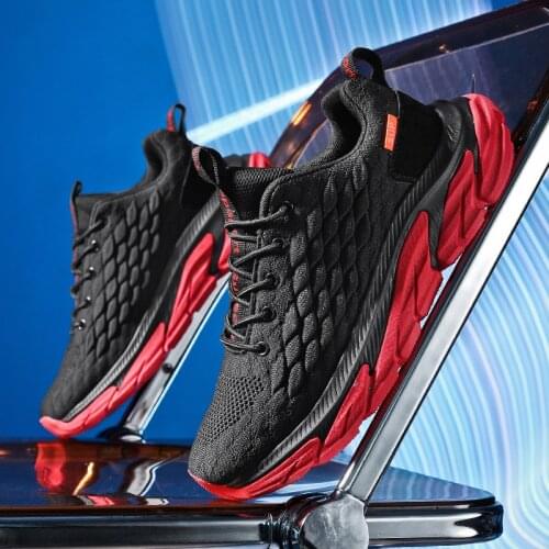 Trendy Mens Running Shoes Breathable Sneakers High Quality Hard-wearing Jogging Shoes Outdoor No-slip Training Shoes Zapatillas