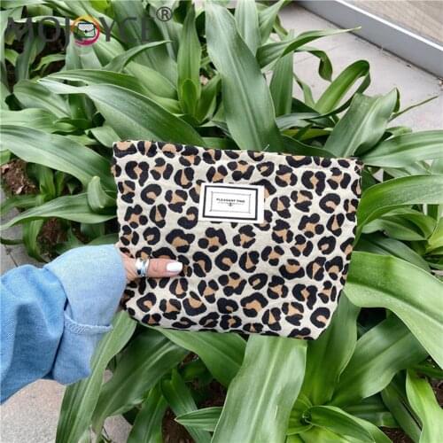 Fashion Women Animal Pattern Clutch Portable Canvas Travel Small Washing Cosmetic Bags Waterproof Zipper Organizer Beauty Case