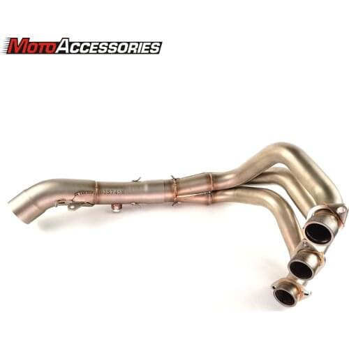 Motorcycle Exhaust Middle Pipe Link Pipe Slip On Section Muffler For YAMAHA FZ09 2014 2015