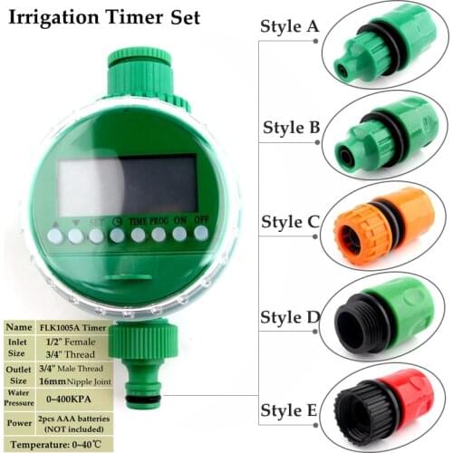 5 Style LCD Display Watering Timer Set Electronic Home Garden Ball Valve Water Timer For Garden Irrigation Controller
