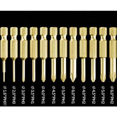 50mm Torx Star Screwdriver Bits Set S2 Steel 1/4" Hex Shank Magnetic Phillips Slotted for DC Power Electric Screwdriver Tools