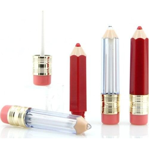 Wholesale Pencil Shaped Clear Lip Gloss Tubes Plastic Empty Lip Gloss Tube Lip Balm Tubes Refillable Lipgloss Bottles