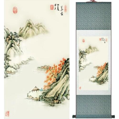 Landscape painting Home Office Decoration Chinese scroll painting mountain and River paintingPrinted painting042206