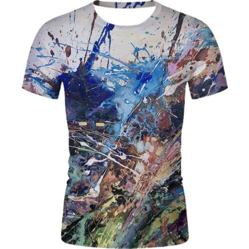 Art graffiti t-shirtsSummer men short sleeve 3d t-shirt fashion tops o collar shirt menclothes High quality T-shirt Streetwear