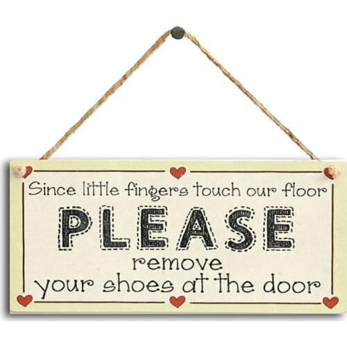 Practical Boutique Since Fingers Touch Our Floor Please Remove Your Shoes At The Door Plaque Wooden Sign Hanging Gift
