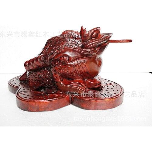 Factory direct mahogany carved ornaments toad Diao Chenery fiscal Lucky enrichment feng shui decorations wood products