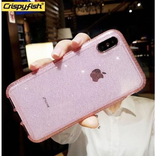 Luxury Glitter Soft Case For iPhone 12 Pro 6 6s 7 8 Plus Anti-knock TPU Transparent For iphone X XR XS MAX Cover For 11 Pro Max
