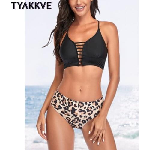 TYAKKVE Push Up Sexy Bikini Leopard Swimsuit Hollow Out Swimwear Women 2020 Brazilian Biquini Strap Beachwear Summer XXL