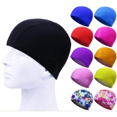 Polyester Cloth Swimming Cap High-stretch Adult Childrens Solid Color Suit and Individually Wrapped Cardboard Swimming Cap