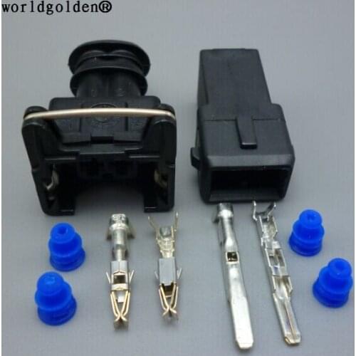 Worldgolden Junior Power Timer 2 pin sealed fuel injector EV1 waterproof connector Ignition Coil Plug 282189-1
