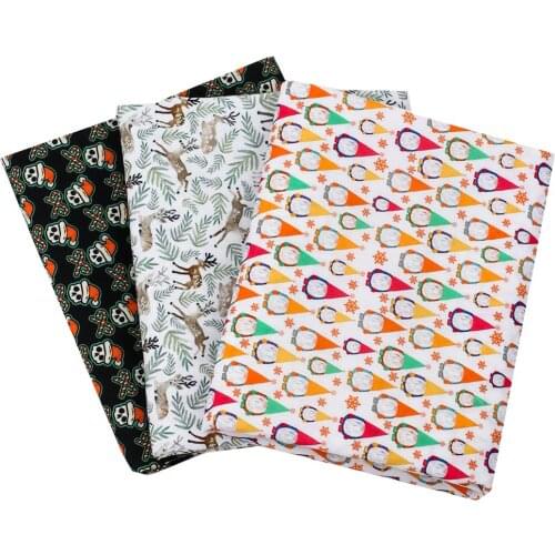 Xugar 45*145cm Printed Polyester Cotton Fabric Sheet Christmas DIY Cloth Fabrics Craft Home Textile Apparel Sewing Needlework