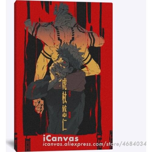 Yuji Itadori Sukuna Jujutsu Kaisen Anime Canvas Home Decor Painting Wall Art Decoration Prints Dorm Living Room Bedroom Poster