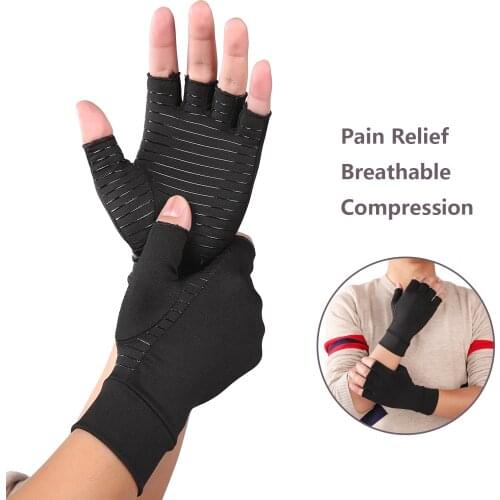 Fingerless Women Gloves Men Arthritis Gloves Cotton Therapy Compression Gloves Circulation Grip Hand Arthritis Joint Pain Relief