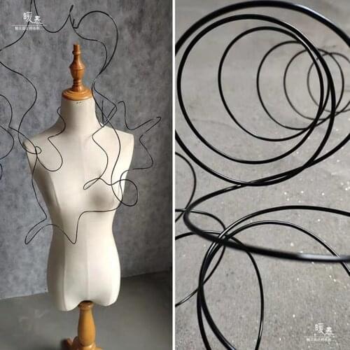 1.95mm Rigid Aluminum Wire Black Arbitrary Fold DIY Modelling Contour Flower Crafts Jewelry Decor Clothes Designer Accessories