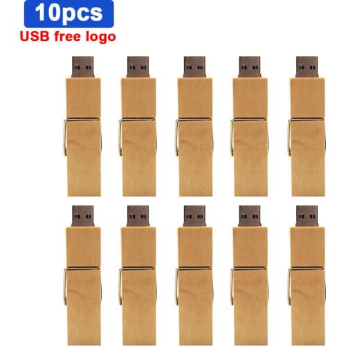 10pcs/lot Wooden memory Stick usb 2.0 pen drive 4GB 16gb 32gb 64gb wooden memory usb flash drive usb flash stick Custom LOGO
