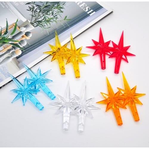 10Pcs Christmas tree decoration seven-pointed star color light bulb does not glow DIY beaded accessories pendant wedding jewelry