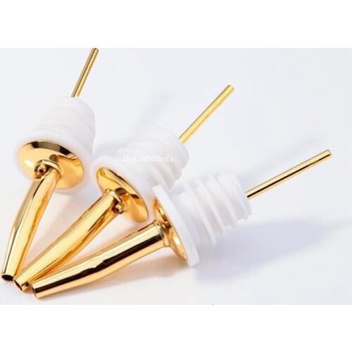 200 pcs Stainless Steel Wine Pourers Bottle Stopper Bar Supplies Bottle Spout Pourer Gold Color