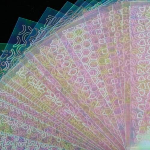 24 Sheets Nail Art Stickers Hollow Nails Tips Decoration Decals For Manicure