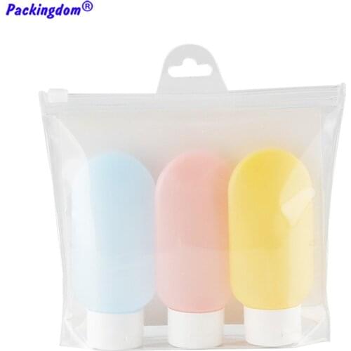 3pcs Empty Travel Bottle Set Colored Soft Tube Packaging Lotion Hand Cream Container Convenient Tour Kit Flip Butterfly Cap Cute