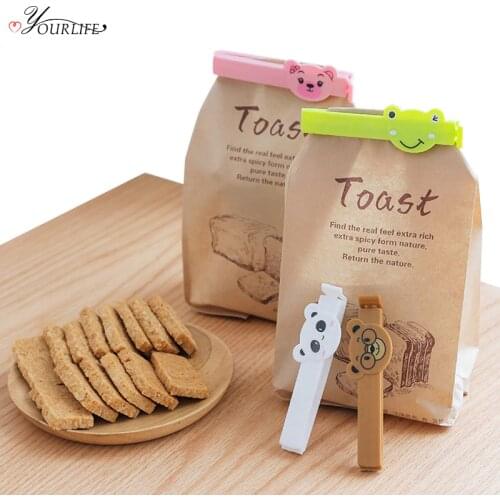 OYOURLIF 4pcs/set Cartoon Bag Clips Snack Food Storage Sealing Clip Cartoon Home Mini Sealer Clamp Reusable Kitchen Gadgets
