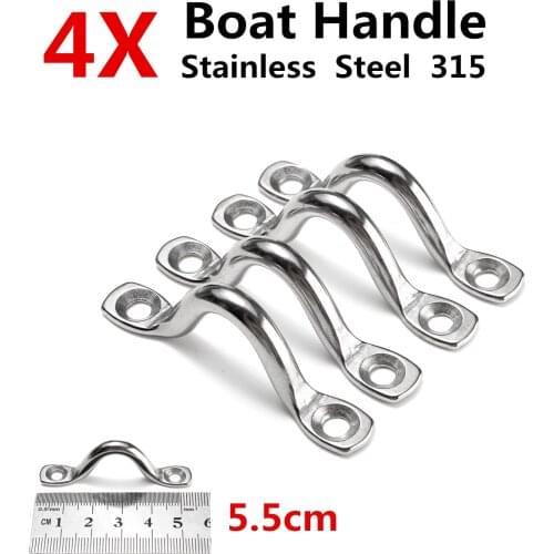 4Pcs Stainless Steel 315 Wire Eye Straps Saddle Clip Boat Yacht Ship Marine Plate Staple Ring Ho Handle Doorknob