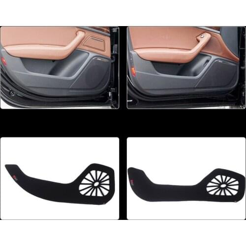 4pcs Fabric Door Protection Mats Anti-kick Decorative Pads For Audi A6L 2012-2015