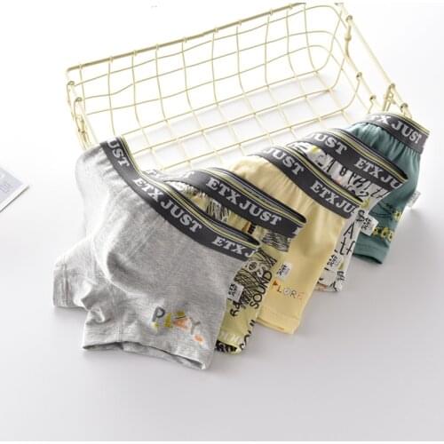 5pcs/pack Korean Boxers Underwear Boys High Quality Cotton Boy Cute Panties Childrens Underpants Cotton Toddler Baby Shorts New