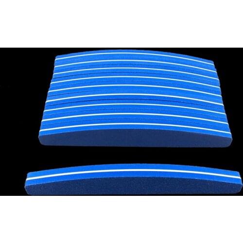 50pcs Nail Sponge Nail Sanding Art Files Blue 100/180 Grit Lime Nail File Cuticle Pusher Pedicure Polisher Nail Art Care Tools