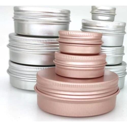 50pcs/lot 5g 10g 15g 20g 30g 40g 50g Aluminum Jars 5ml 10ml 15ml 20ml 30ml 40g 50ml Empty Cosmetic Metal aluminum Tin Containers