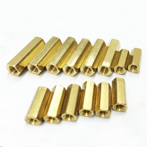 50pcs M2 Female Hex Screw Brass PCB Standoffs Hexagonal Spacers