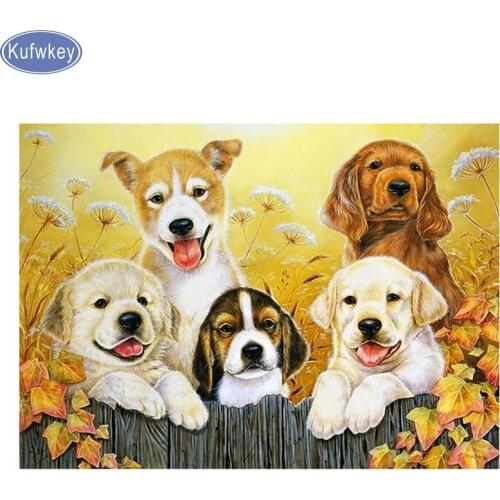 Diamond embroidery dog,5d diamond painting full square mosaic diamond picture of rhinestones cross-stitch home decoration animal