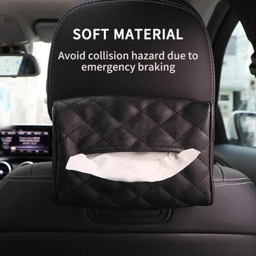 Auto Car Vehicle Faux Leather Zipper Tissue Box Napkin Storage Paper Holder