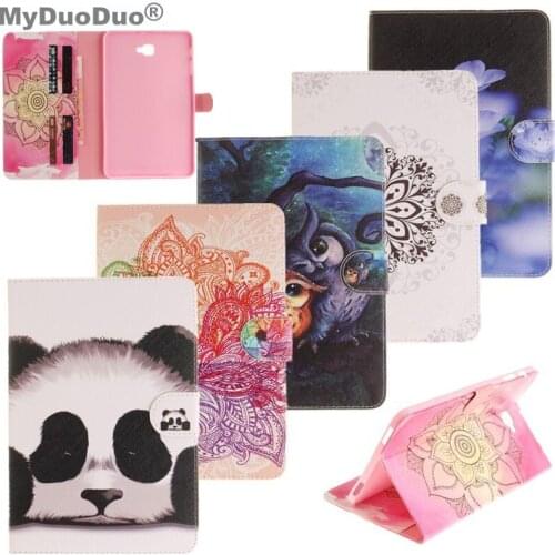 Case For Samsung Galaxy Tab A A6 10.1 2016 T580 T585 SM-T580 T580N Panda Owl Smart Stand Wallet PU Leather Tablet Case Girl Kids