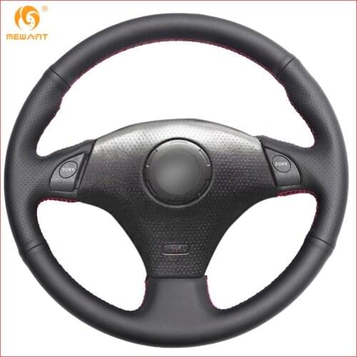 MEWANT for Toyota RAV4 2003-2005 Corolla 2001 Lexus IS200 300 1999-2005 Black Artificial Leather Car Steering Wheel Cover Parts