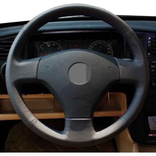 Black Genuine Leather Hand-stitched Car Steering Wheel Cover For Volkswagen VW Jetta 5 2006-2010 Old Jetta