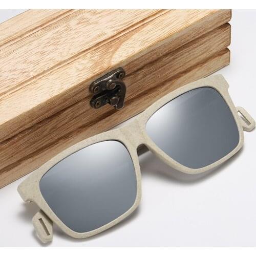 GM Wooden Sunglasses Polarized With Straw Material 7002