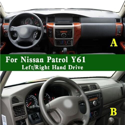 Car Dashboard Dashmat Pad For Nissan Patrol ST Y61 4800 GRX GR V Pickup Suede Leather Cover Pad Dash Mat Carpet Left Right Drive