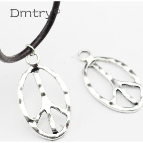 Dmtry 3pcs/lot Wholesale Design Peace Sign Logo Women Jewelry Charms Necklace Pendant Findings Accessories Handmade DIY LC0129