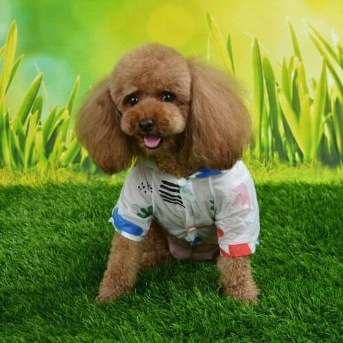 Dog Raincoat Sun-proof Clothing Summer Sun Protection Hoodie Small Dog Clothes Print Poncho For Small Medium Pets Puppy Cat
