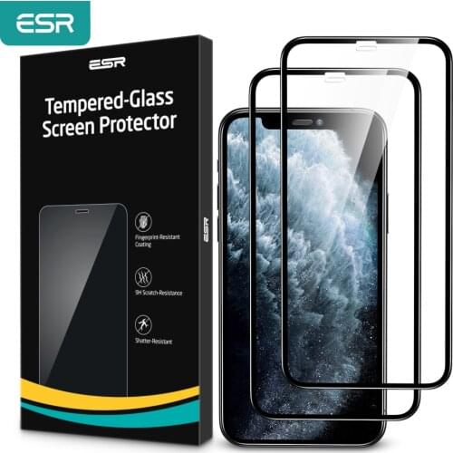 ESR 2PCS Tempered Glass for iPhone 12 Pro Max Screen Protector for iPhone 11 Clear Glass for iPhone X XR XS Max Glass Screen