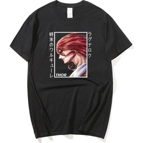 Japanese Anime Record of Ragnarok 2021 summer new pattern cross border korean version student style Men round neck T shirt