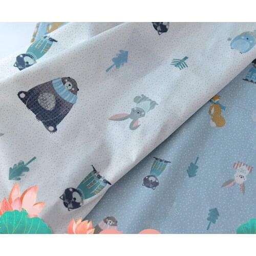 Scarf bear Cotton Cartoon Twill Fabric For Quilting DIY Sewing Fat Quarters Material Fabric For Children Baby 50x160cm