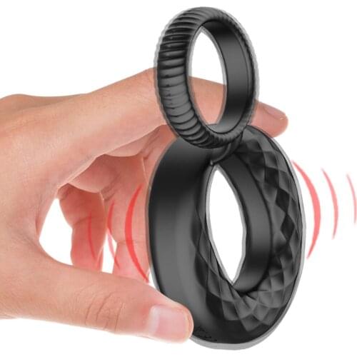 Anillo de pene erección de eyaculación retardada anillo de bloqueo vibratorio pene masculino juguete sexual erótico duradero