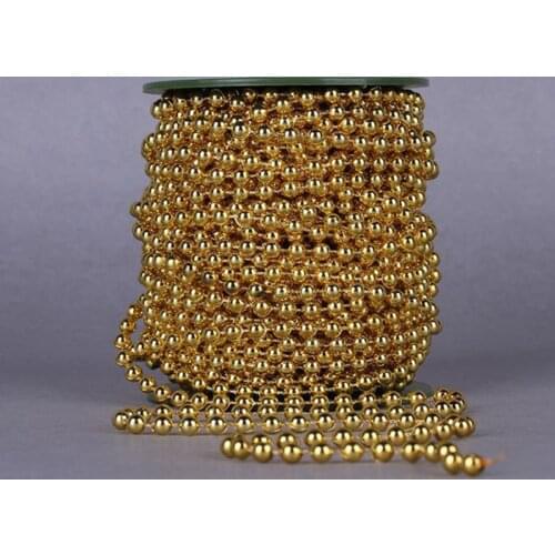 A Pack 5 Meters Length 6MM Artificial Pearl Bead Chain Garland Spool Rope Wedding Party Christmas Tree Home Hanging Decoration