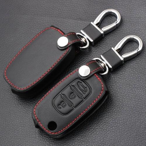 3 Buttons Car Key Leather Case Keychain Cover for Lada Sedan Largus Kalina Granta Vesta X-Ray XRay for Renault Key Shell