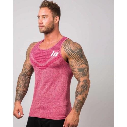 Summer Fitness Bodybuilding Tank Top Men Gym Training Muscle Breathable Quick-drying Undershirt Mens Sleeveless Vest Tank Tops
