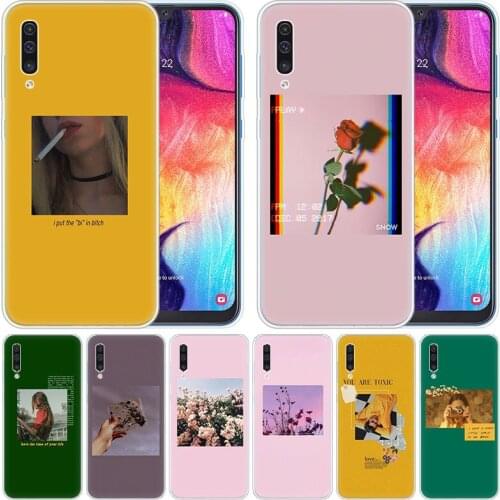 Soft Case Great art prints blooming flowers for Samsung Galaxy A50 A70 A80 A40 A30 A20 A10 A20E A2 CORE A9 A8 A7 A6 Plus 2018