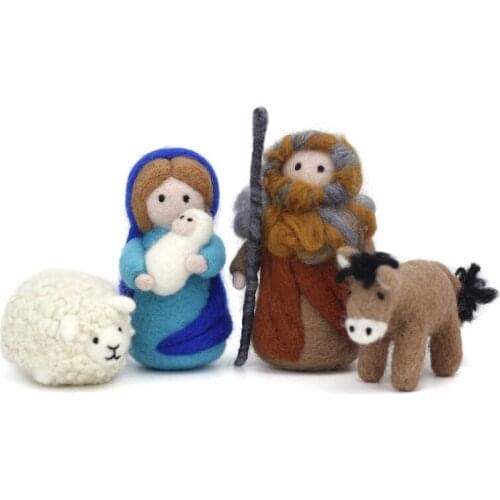 4 Pcs Herder Series Needle Felting Kit for Beginner, 4 inch, Include Everything Felting Tools to Make, English Instruction