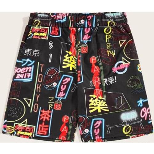 Novedad de verano para hombre 2021 pantalones cortos de playa de poliéster con estampado 3D