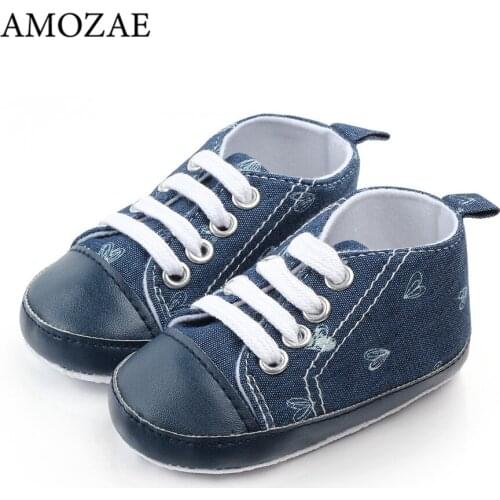 Newborn Shoes Baby Boy Girl Crib Print Shoes Prewalker Soft Sole Slippers Trainers Shallow Canvas Soft Anti-slip Sneaker